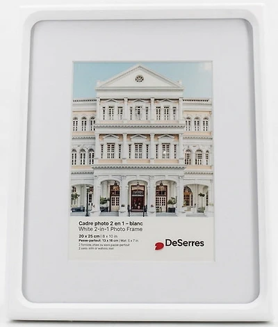 Cadre photo coins arrondis blanc - 4.5x6.5po
