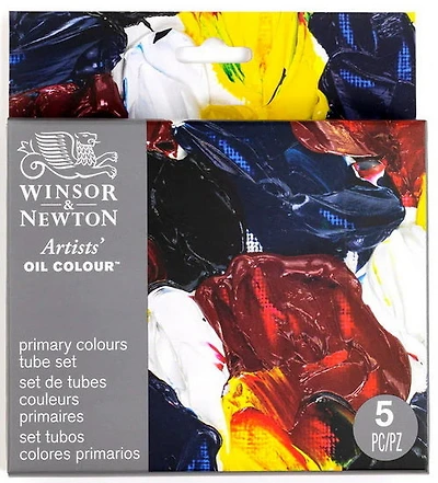 Ens. 5 tubes de peinture à l'huile - couleurs primaires