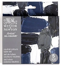 Ens. 5 tubes de peinture à l'huile - couleurs neutres