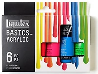 Ens. 6 tubes de peinture acrylique - fluorescent