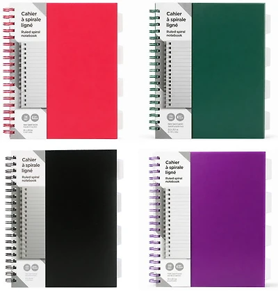 Spiral Notebook 4 Subjects 250p 2asst