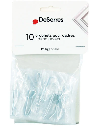 Ens. 10 crochets pour cadres 50lbs