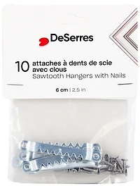 Pack of 10 Sawtooth Hangers with screws 2.5"