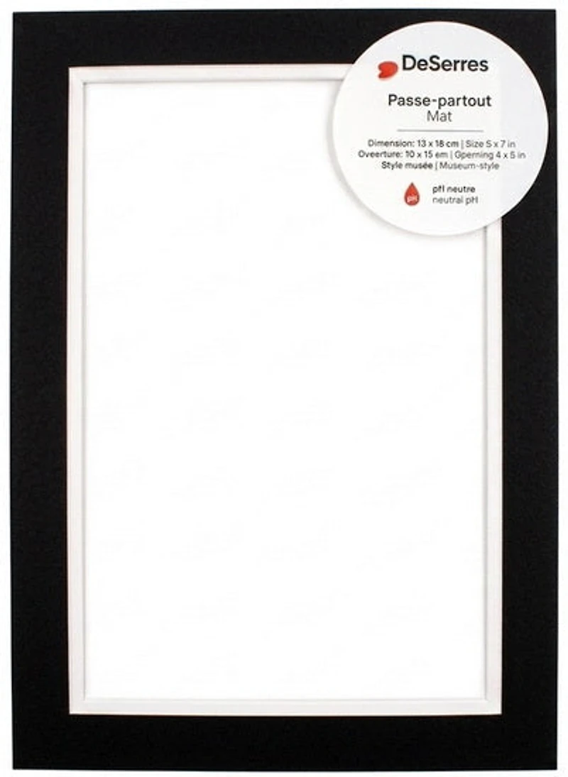 Passe-partout noir - 5x7/4x6po