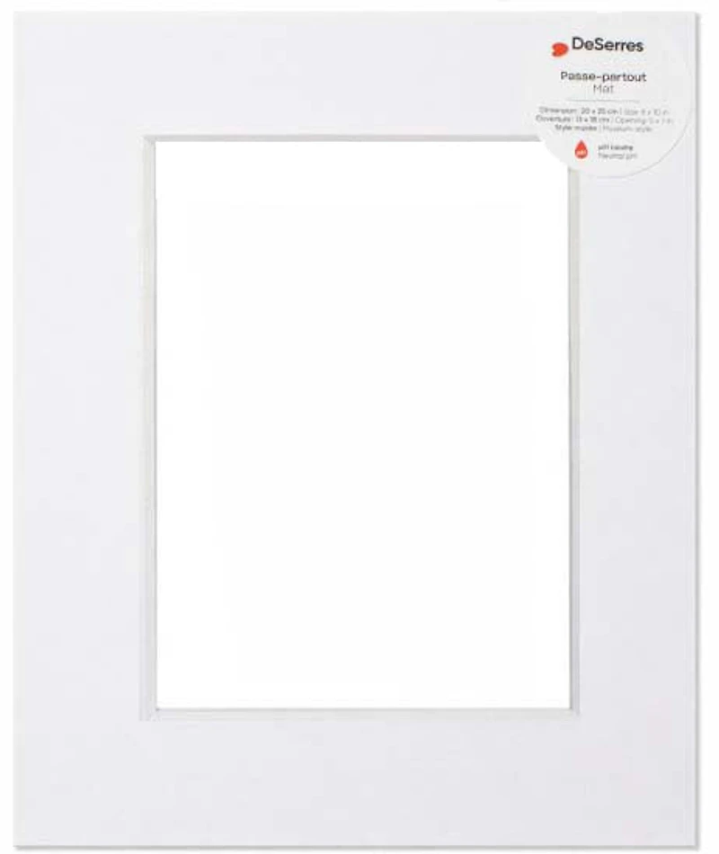 Passe-partout blanc 8x10/5x7po