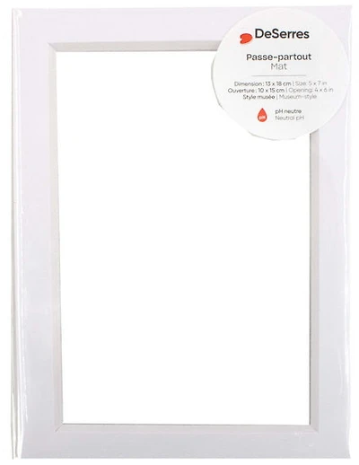 Passe-partout blanc - 5x7/4x6po