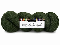 Fil worsted 40% laine #4 100g vert forêt chiné