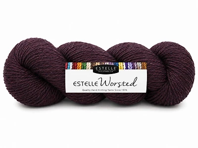 Fil worsted 40% laine #4 100g aubergine chiné
