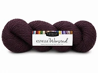 Fil worsted 40% laine #4 100g aubergine chiné