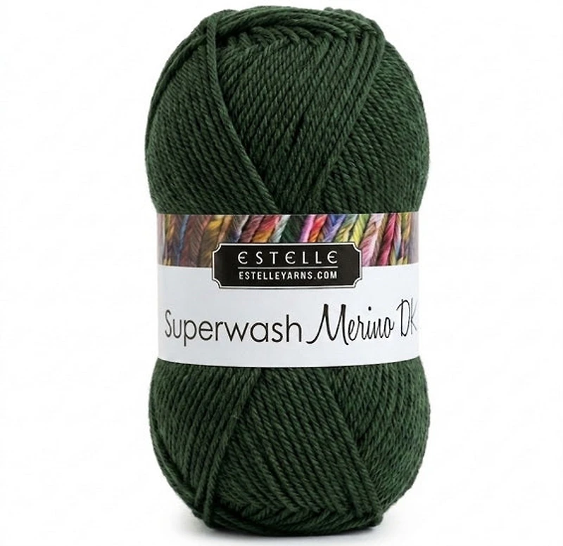 Yarn superwash merino #3 50g forest green heather