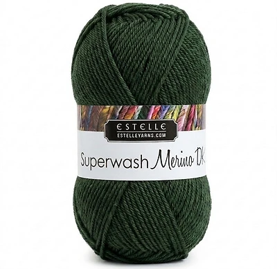 Yarn superwash merino #3 50g forest green heather