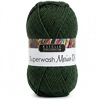 Yarn superwash merino #3 50g forest green heather