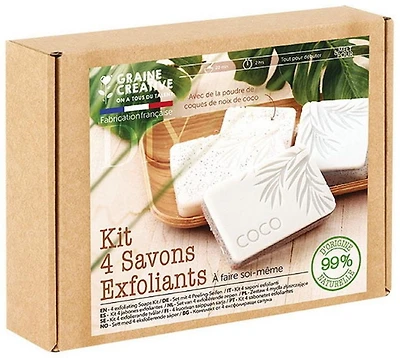 Ens. fabrication savons exfoliants noix de coco