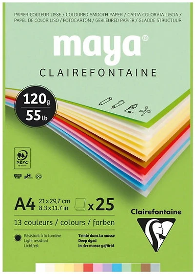 Maya Cardboards Assorted Pastel Colors 120g A4 (25)