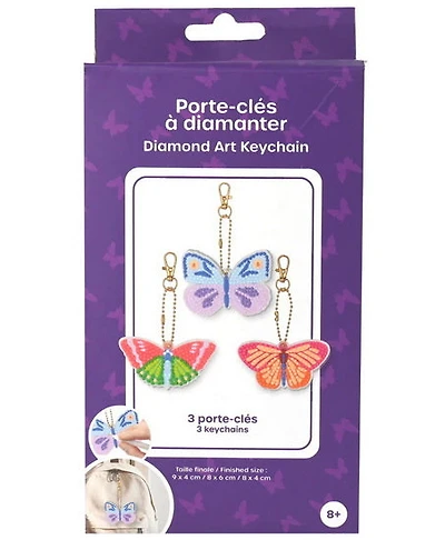 Portes clés à diamanter papillons