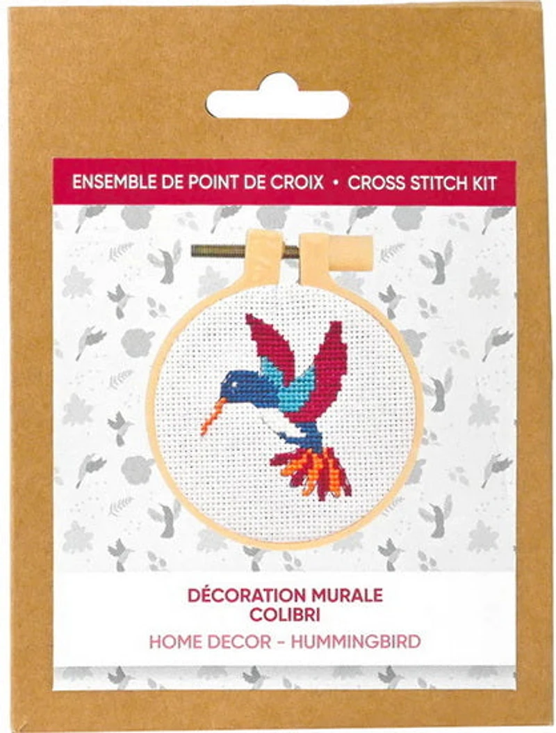Ens. de point de croix colibri