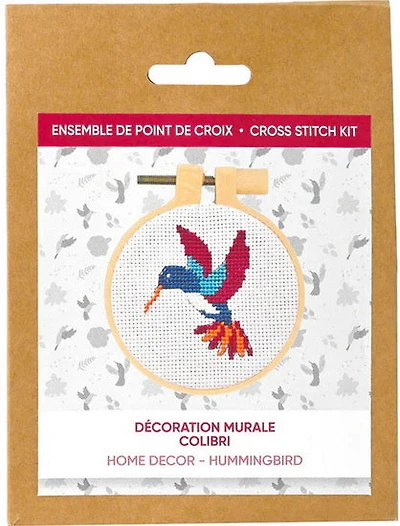 Ens. de point de croix colibri