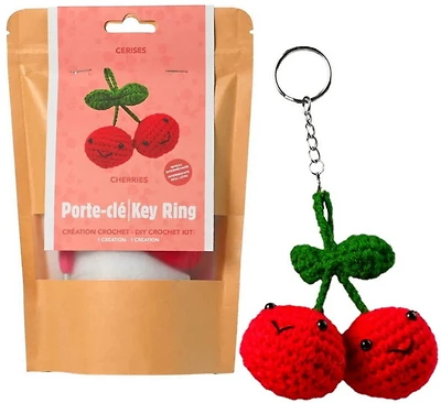 Ens. portes clés crochet cerises