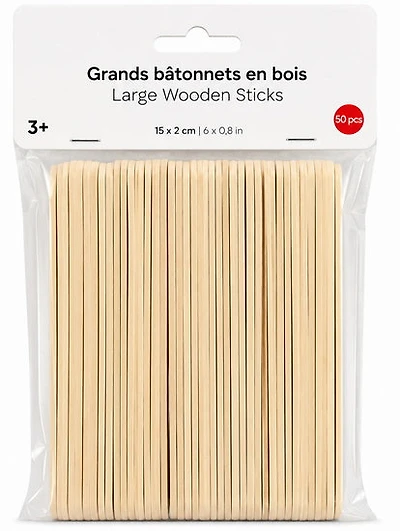Set of 50 Jumbo Sticks - 15x2cm
