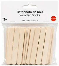 Set of 120 Mini Wood Sticks - 6.5x1cm
