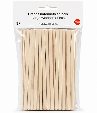 Set of 80 Wood Sticks - 19x0.6cm