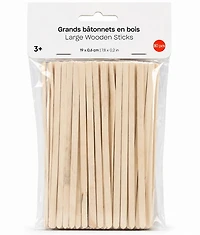 Set of 80 Wood Sticks -  19x0.6cm