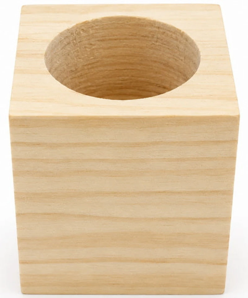 Wood Square Pen Holder