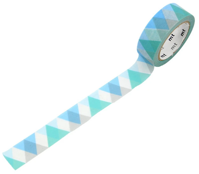 Ruban washi triangles bleus - 15mmx7m