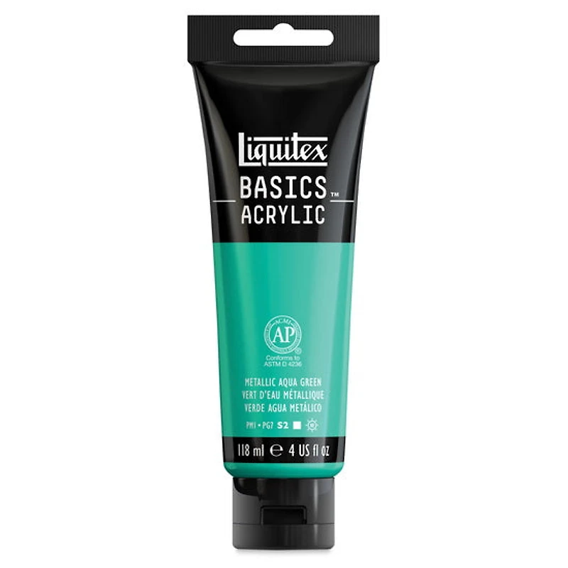 Peinture acrylique Basics métallique vert d'eau 118ml