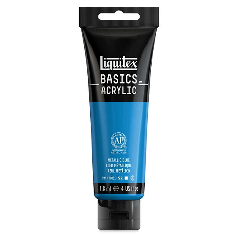 Peinture acrylique Basics métallique bleu 118ml