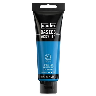 Peinture acrylique Basics métallique bleu 118ml
