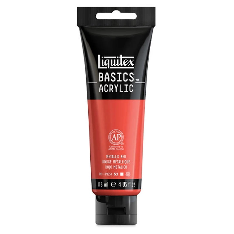 Peinture acrylique Basics métallique rouge 118ml