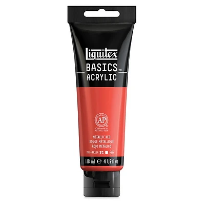 Peinture acrylique Basics métallique rouge 118ml