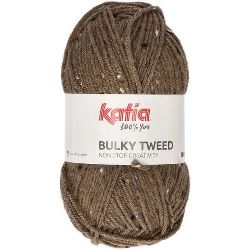 Fil Bulky Tweed brun pâle - 100g