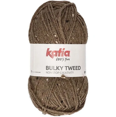 Fil Bulky Tweed brun pâle - 100g