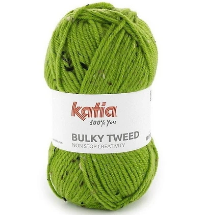 Fil Bulky Tweed vert herbe - 100g