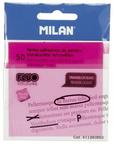 Fluo Pink Removable Adhesives Notes Pack Of 50