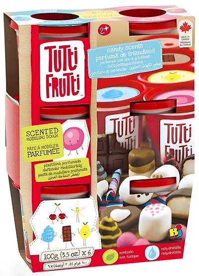 Ens. 6 pots de pâte à modeler : parfums friandises