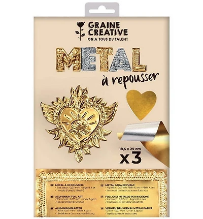 Pack of 3 Silver Gold Sheets - 185x290mm