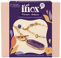 Ens. fabrication bijoux inoxydable or et violet