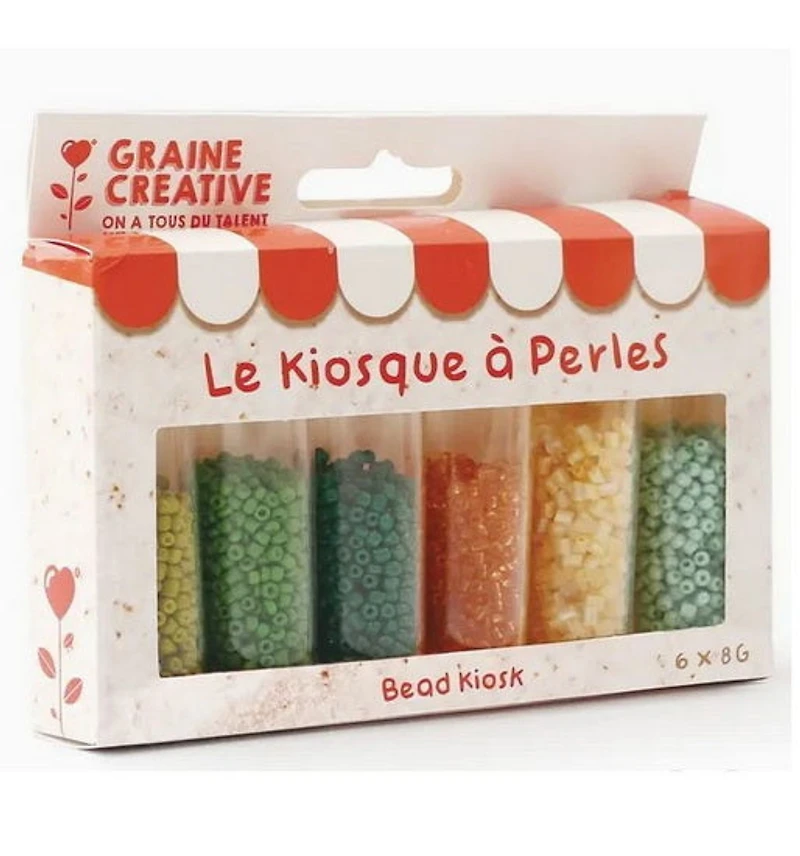 Ens. perles 6 couleurs jungle