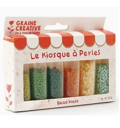 Ens. perles 6 couleurs jungle