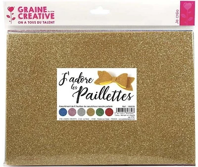 Set of 6 Glitter Soft Rubber Sheets