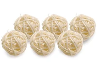 Set of 6 White Sisal Balls