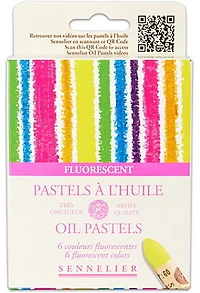 Ens. pastels à l'huile fluorescents - 6 pcs