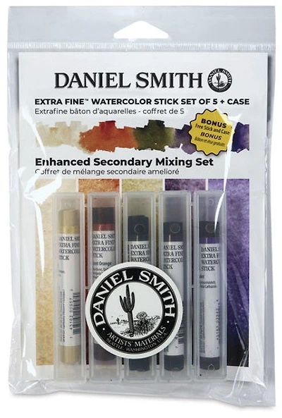 Set of watercolour paint stick secondary mixing  - 5pcs