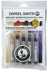 Set of watercolour paint stick secondary mixing  - 5pcs