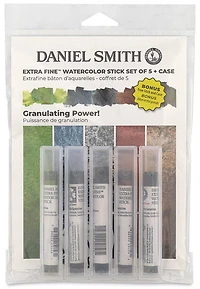 Set of watercolour paint stick granulating power - 5pcs