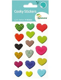 Cooky Stickers : Patterned Hearts