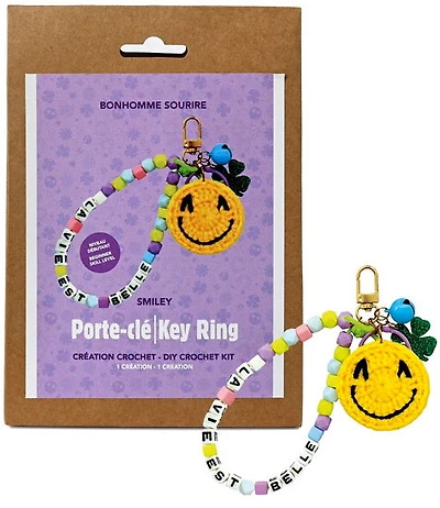Ens. porte-clés crochet motif smiley